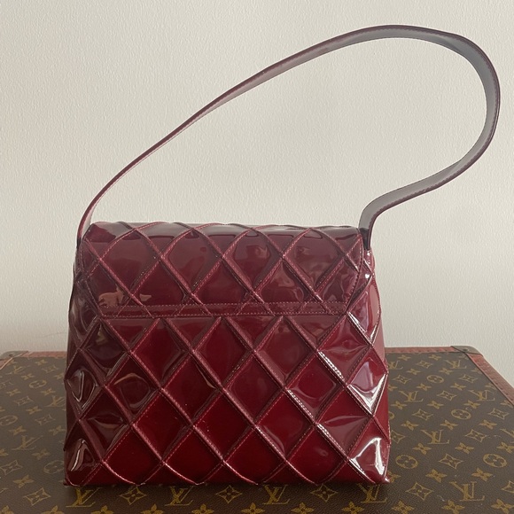 Vintage Chanel Patent Burgundy Shoulder Bag - Picture 9 of 9